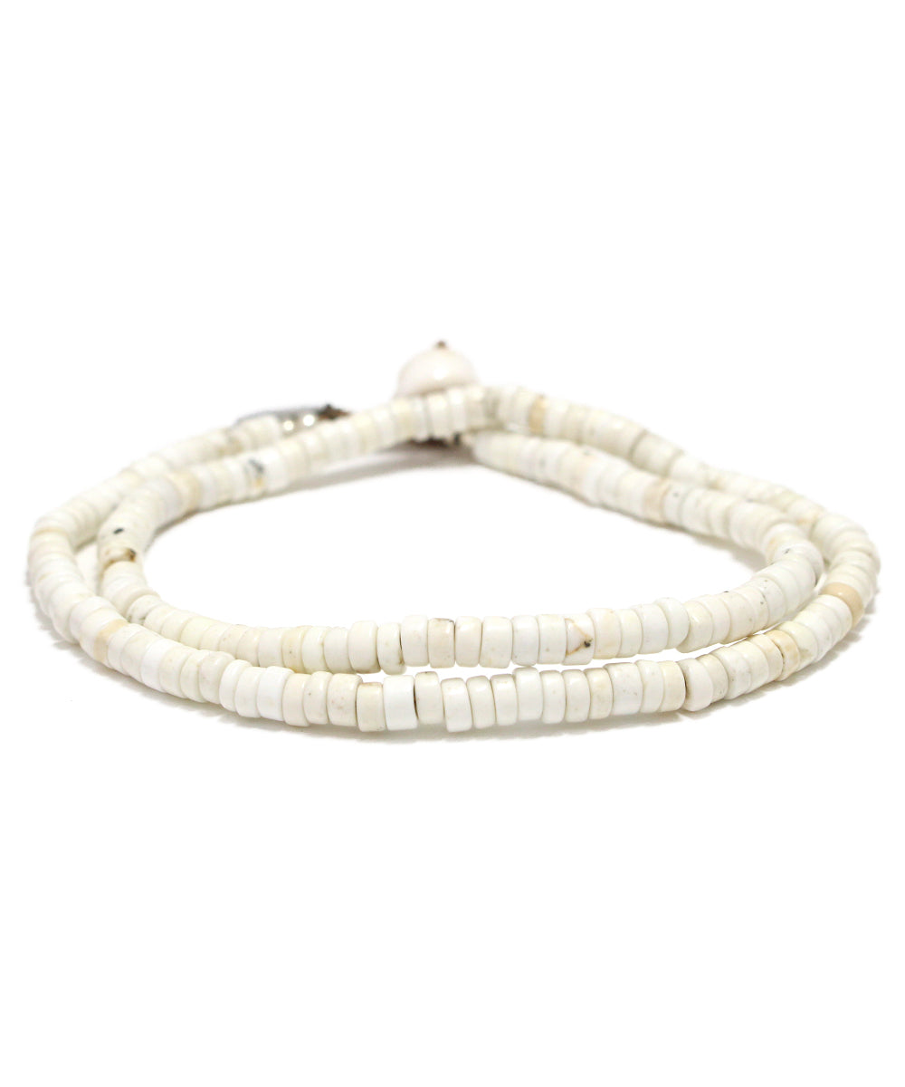 Heishi double wrap bracelet / magnesite