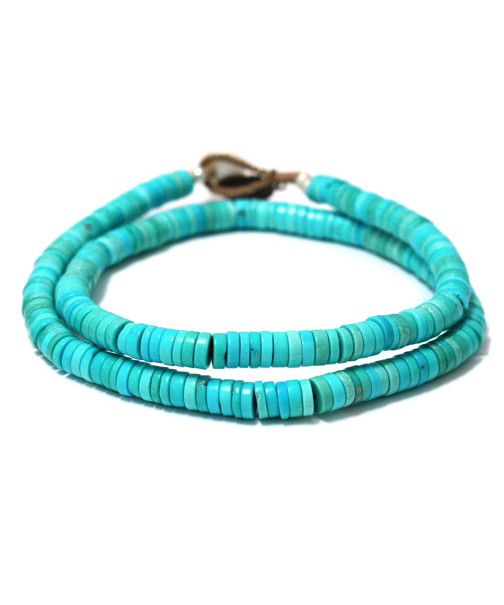 Heishi double wrap bracelet / turquoise