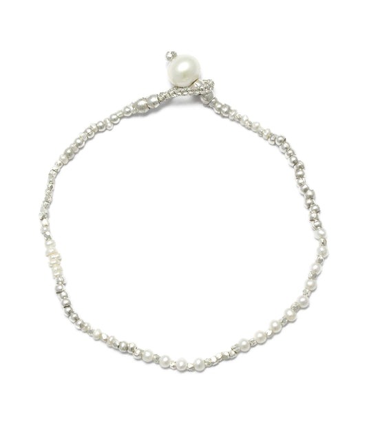 pearl / silver beads bracelet