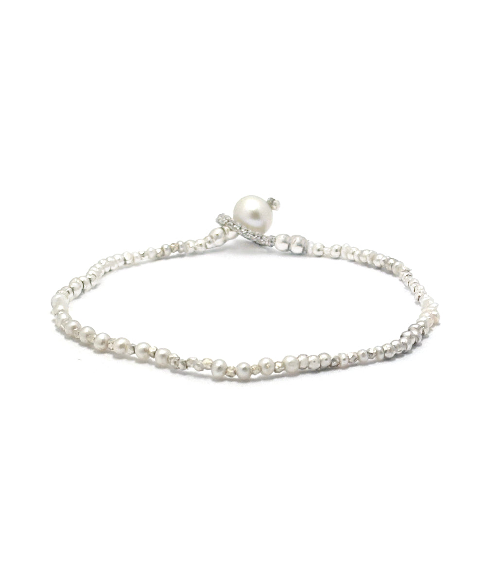 pearl / silver beads bracelet