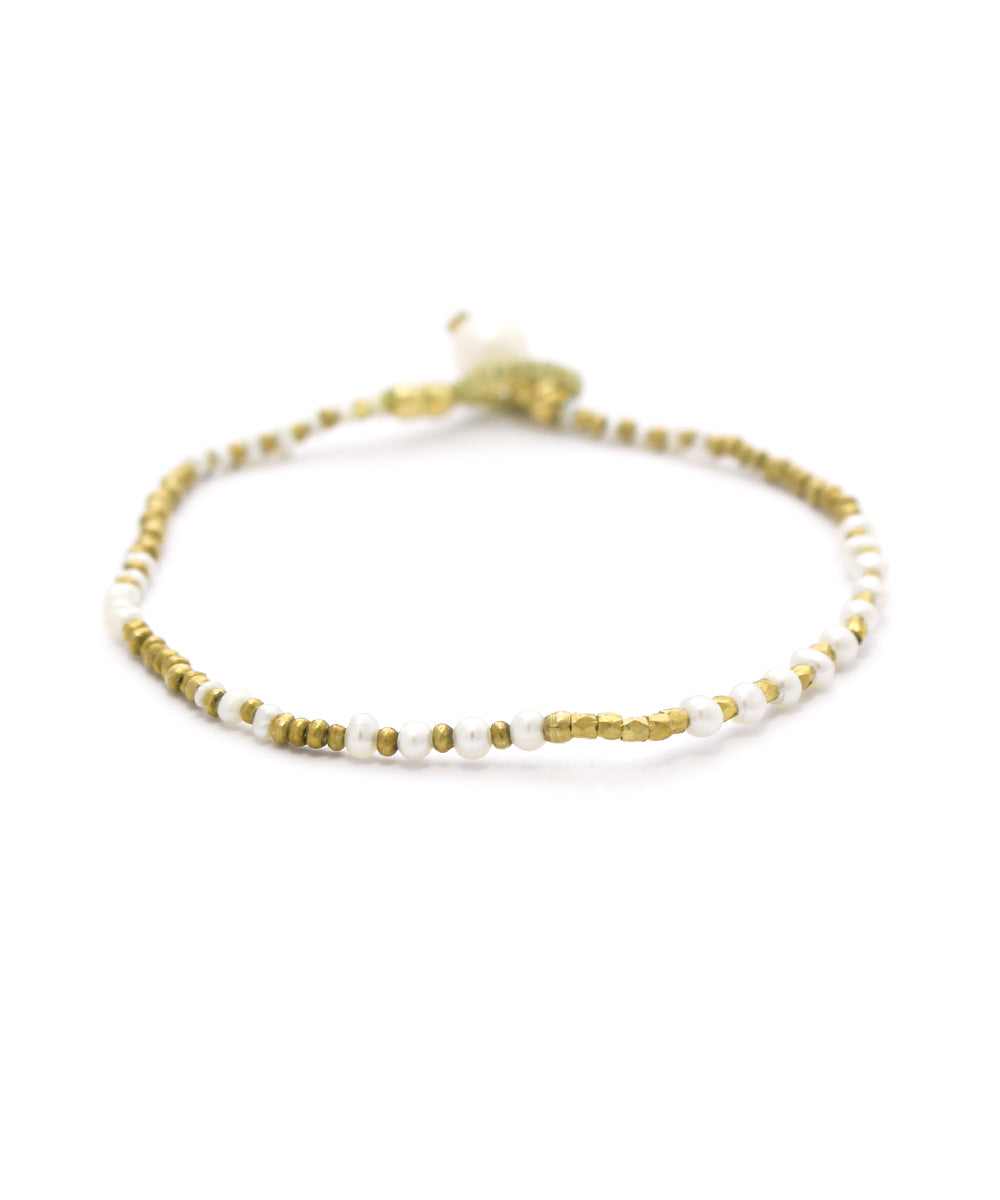 pearl / gold beads bracelet