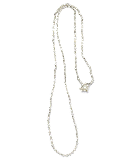 pearl / silver beads necklace