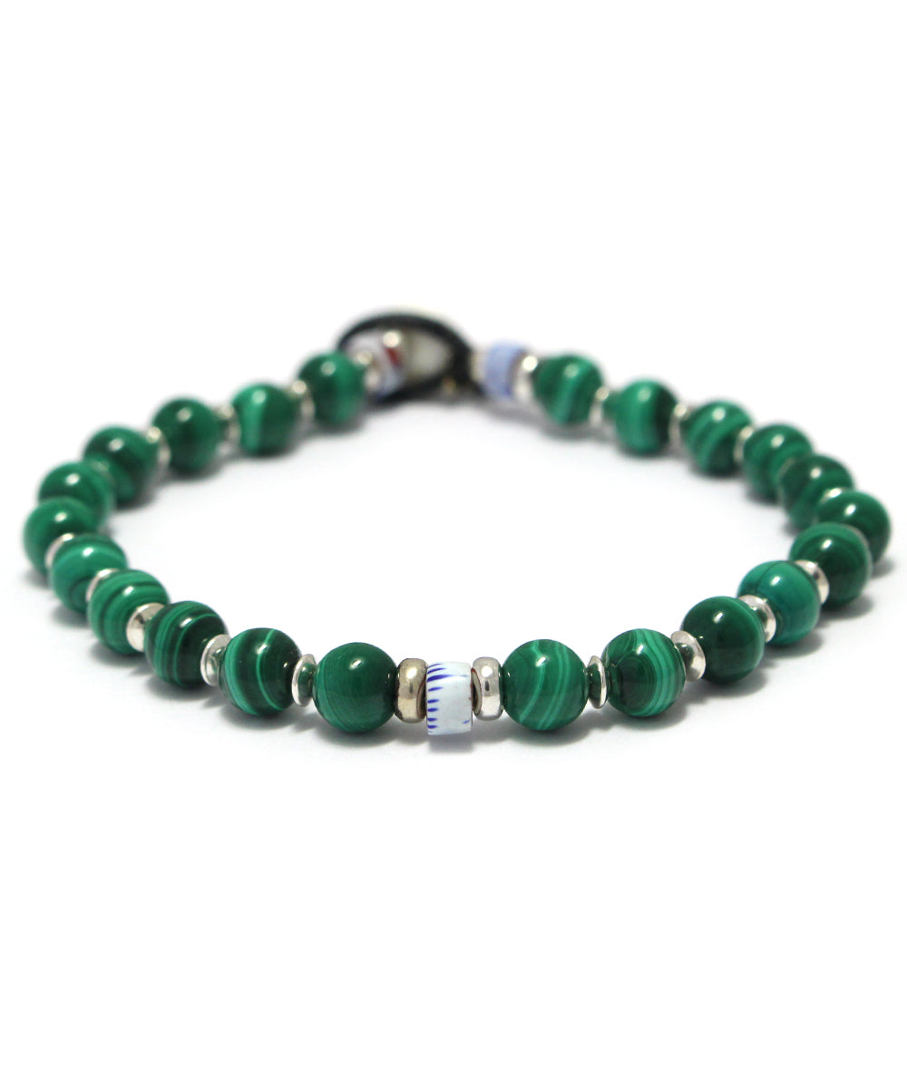 6mm stone bracelet / malachite