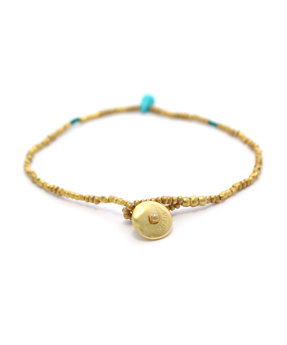 karen silver beaded bracelet / turquoise