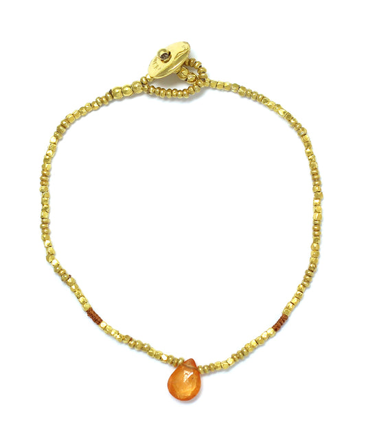 karen silver beaded bracelet / spessartite