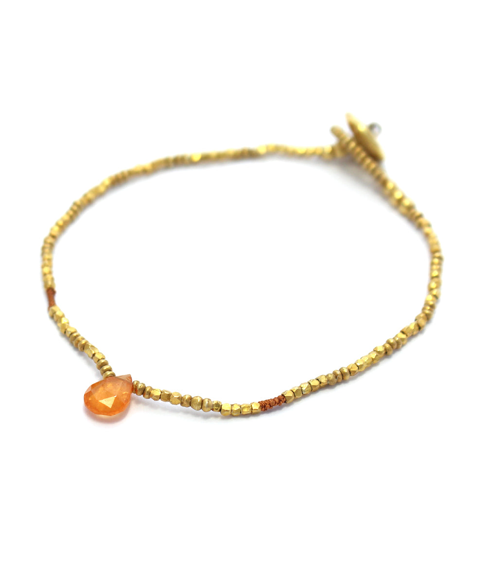 karen silver beaded bracelet / spessartite