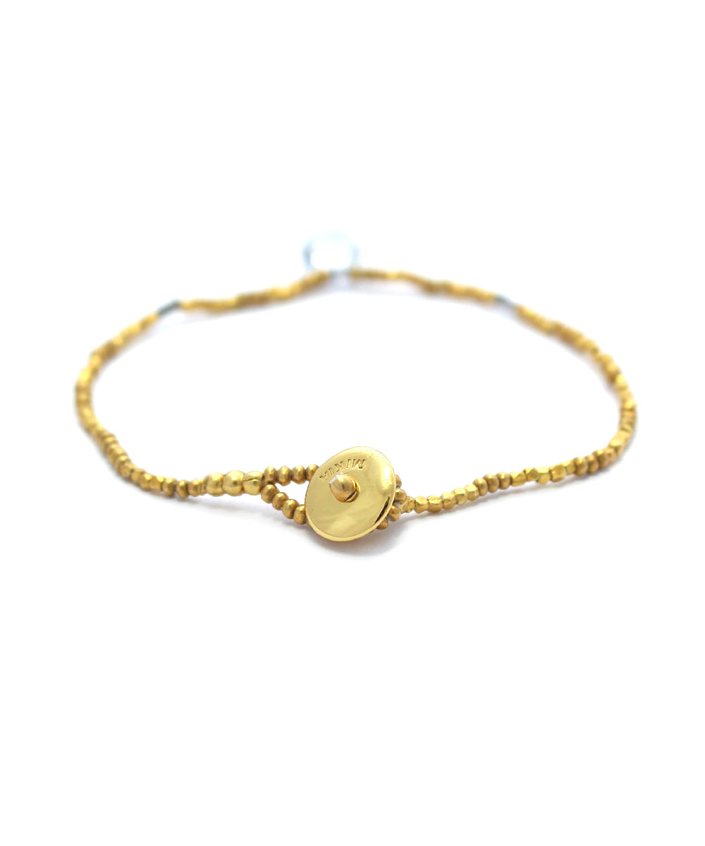karen silver beaded bracelet / sky grey topaz