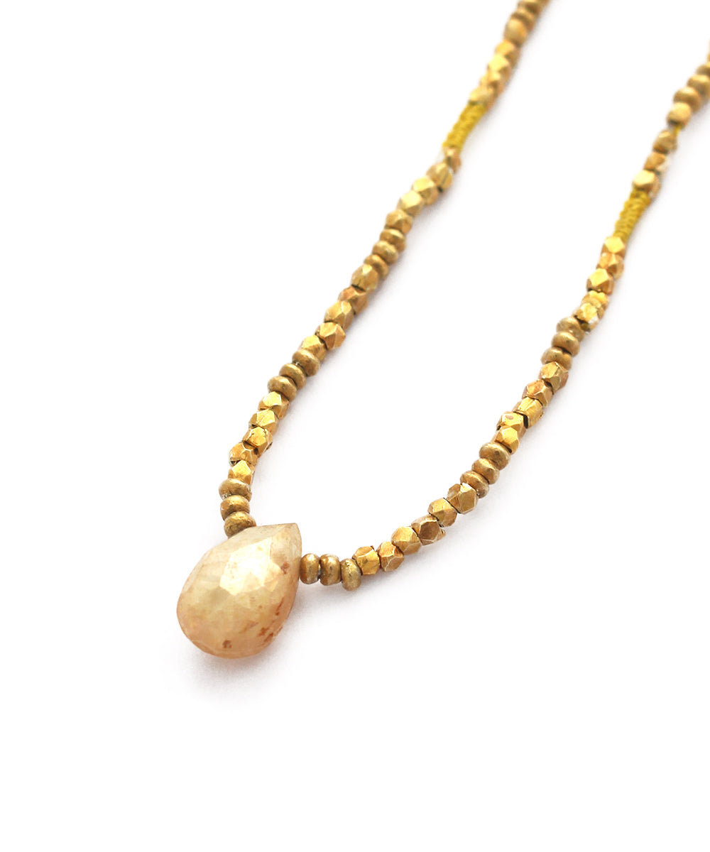 karen silver beaded necklace / corundum