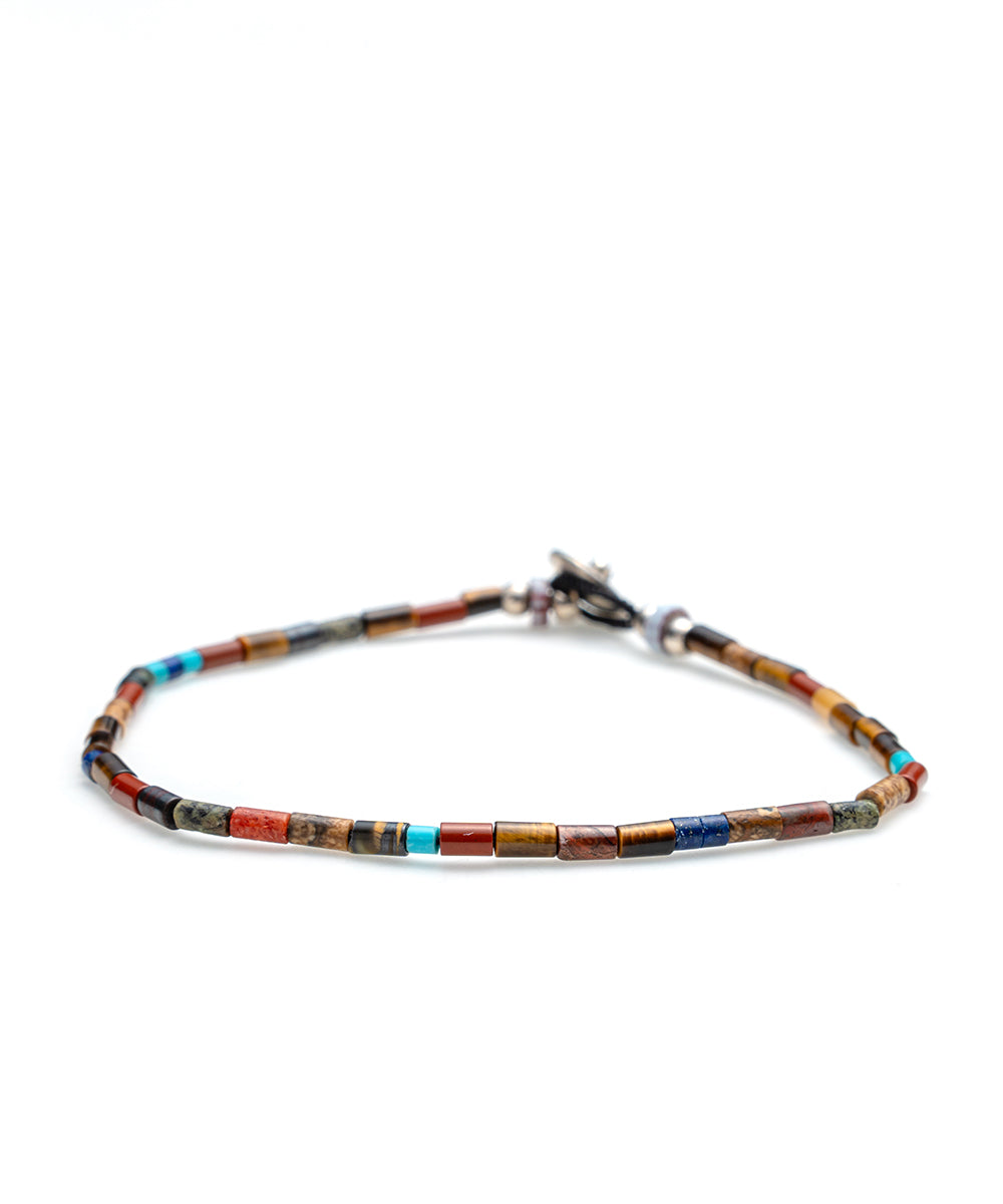 tube beads bracelet / tiger's eye mix