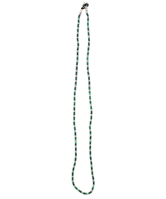 tube beads necklace/malachite/hematite