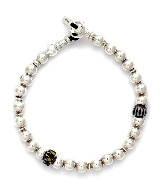 silver ball bracelet / silver