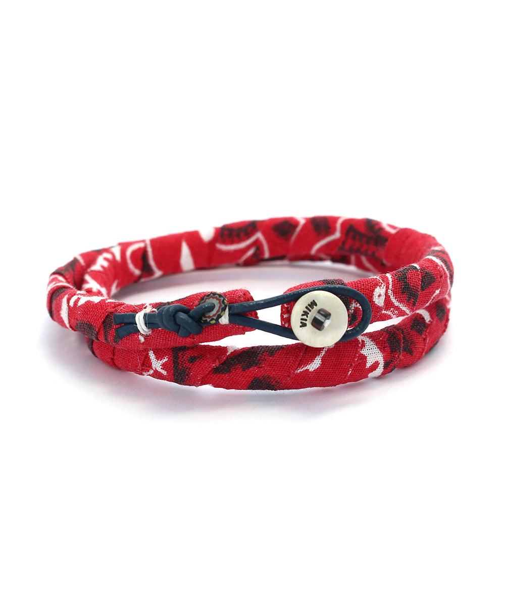 double wrap bandana bracelet / red