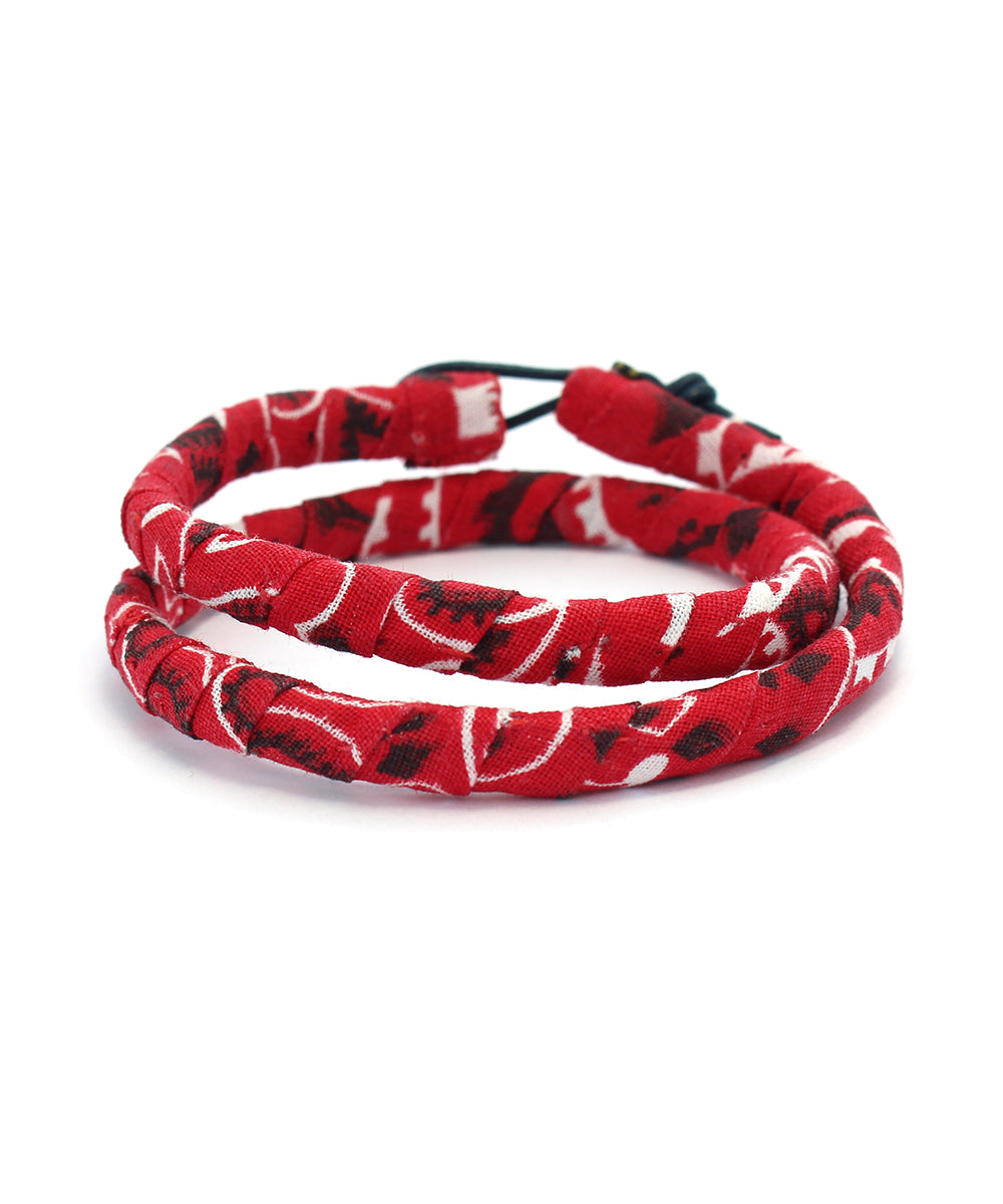 double wrap bandana bracelet / red
