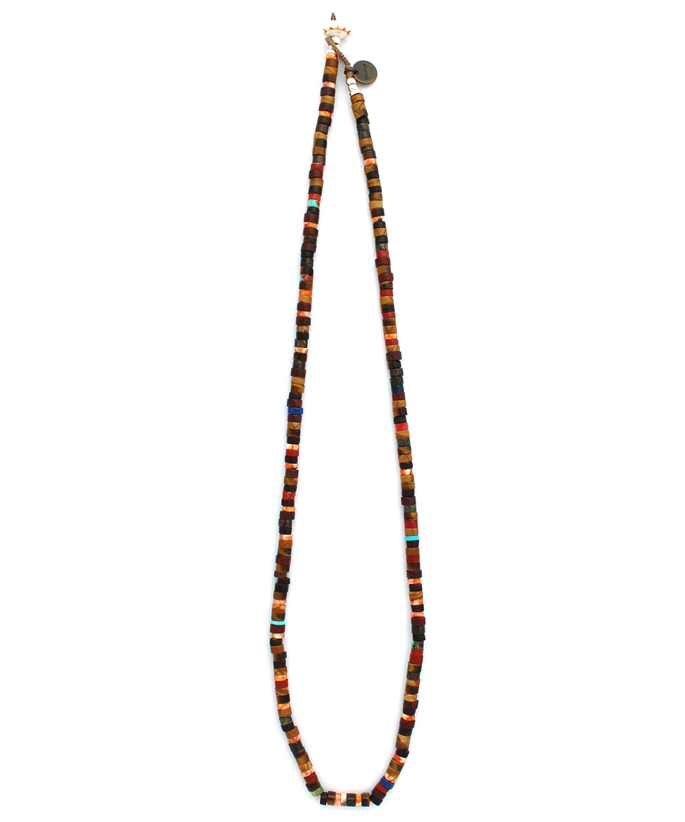 heishi beads necklace /brown multi