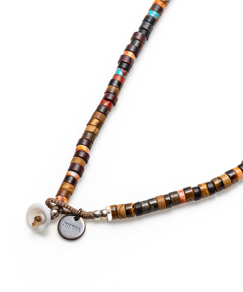 heishi beads necklace /brown multi