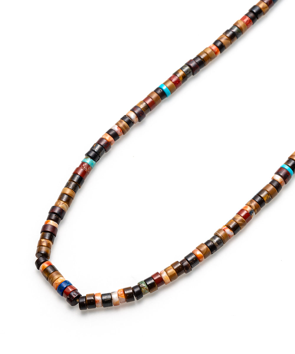 heishi beads necklace /brown multi