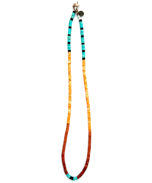 heishi beads necklace /spiny oyster /coral