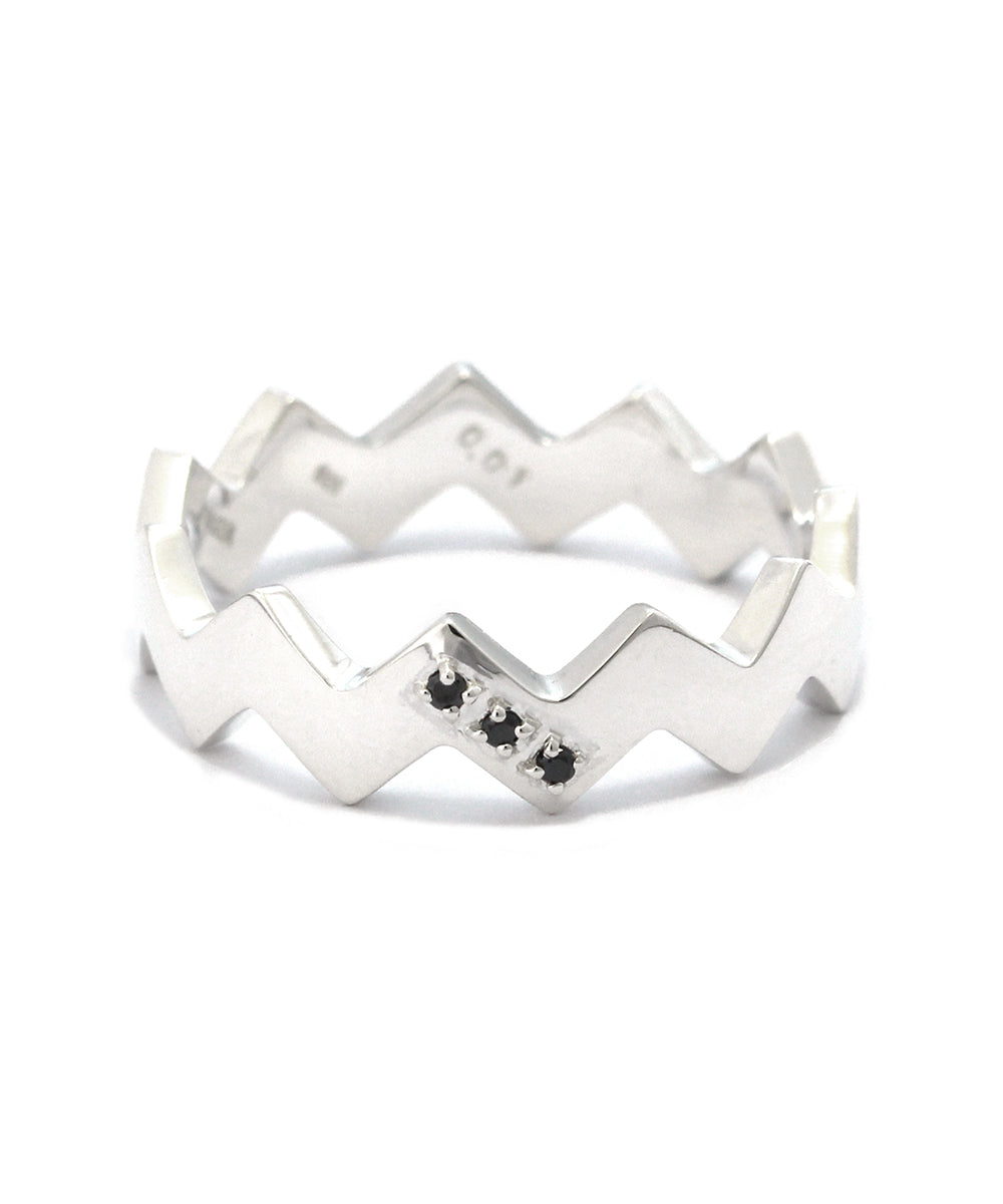 snake ring silver / black diamond