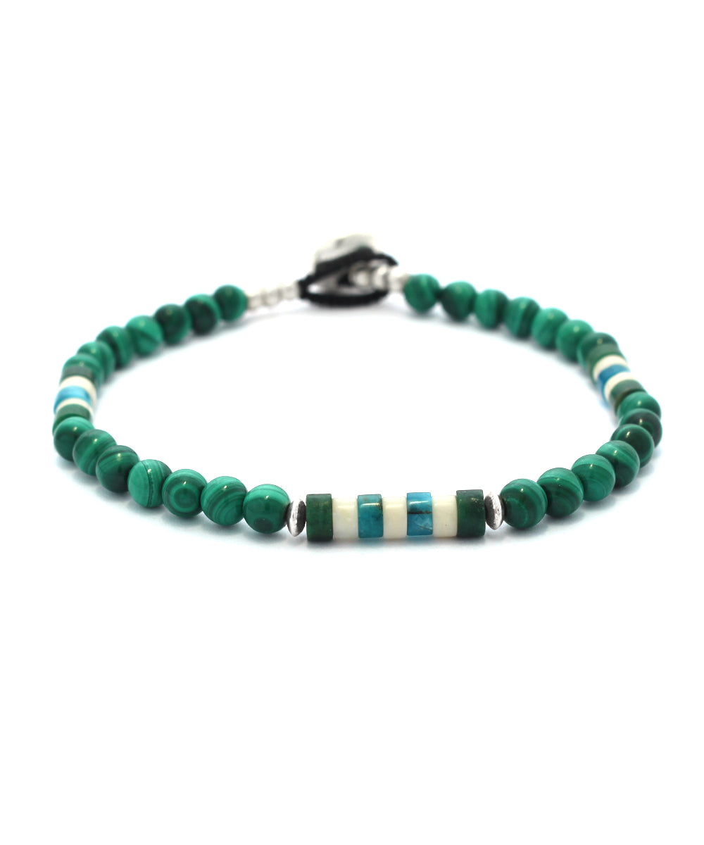 4mm stone bracelet / malachite