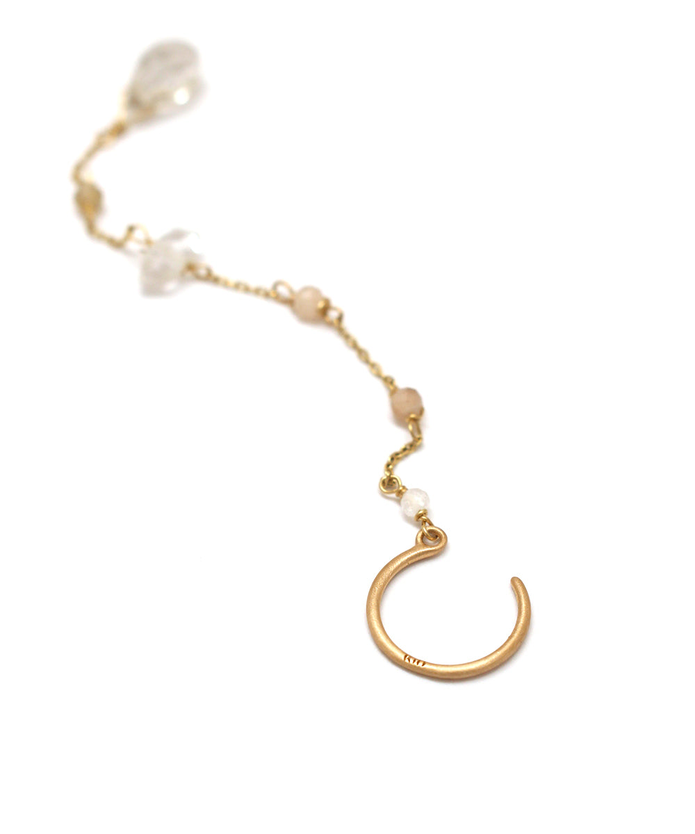 k10 earring / brown topaz × herkimer diamond