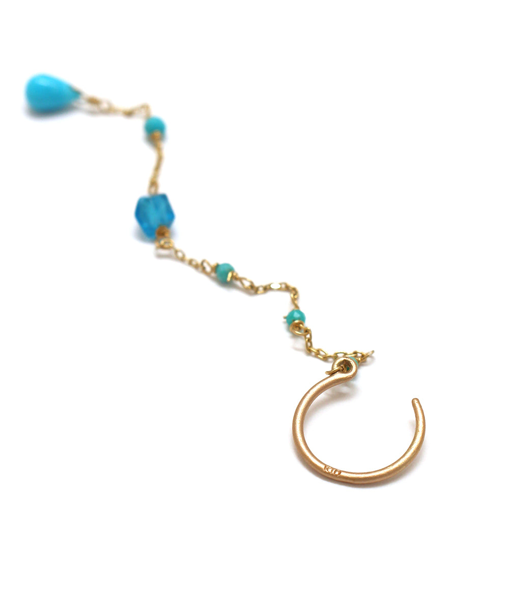 k10 earrings / sleeping beauty turquoise × blue apatite