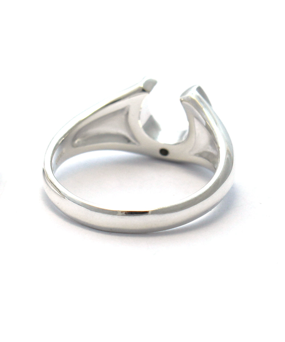 horse shoe ring sv925 / black diamond