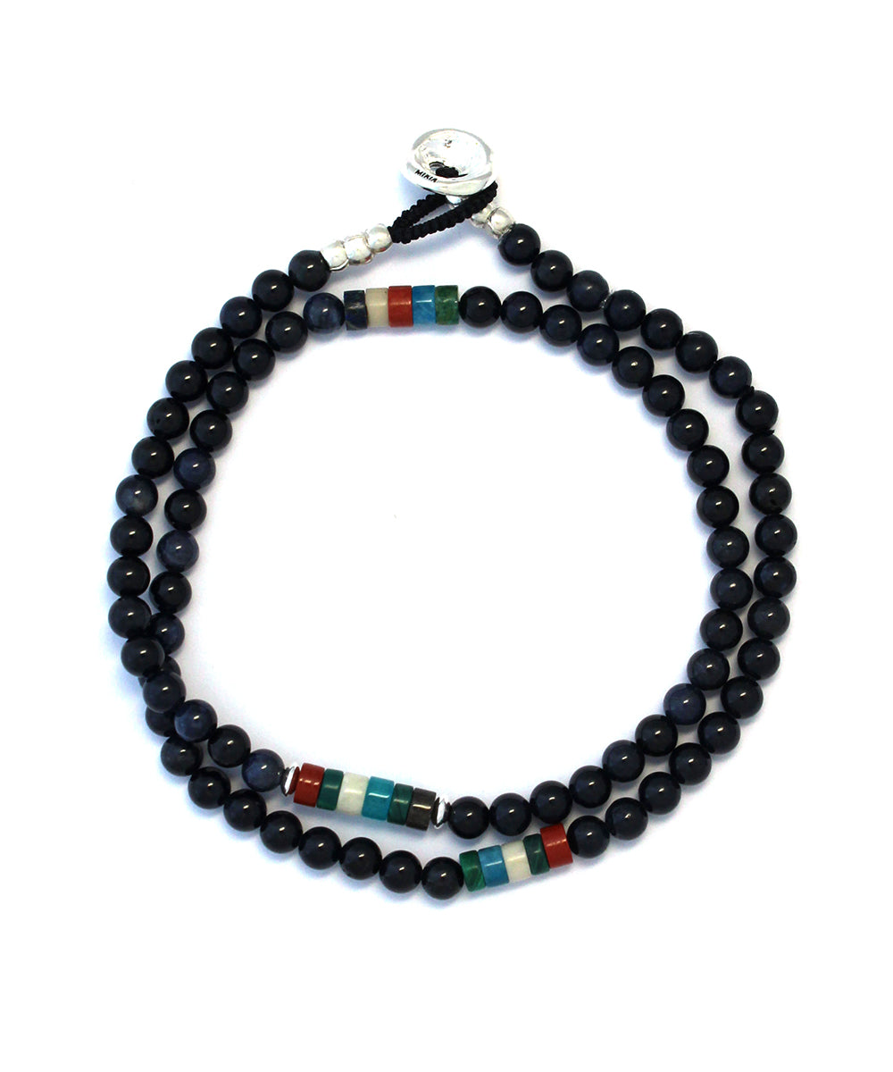 4mm stone double wrap bracelet / sapphire – MIKIA Jewelry