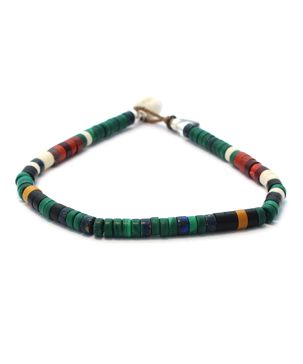 heishi beads bracelet / malachite