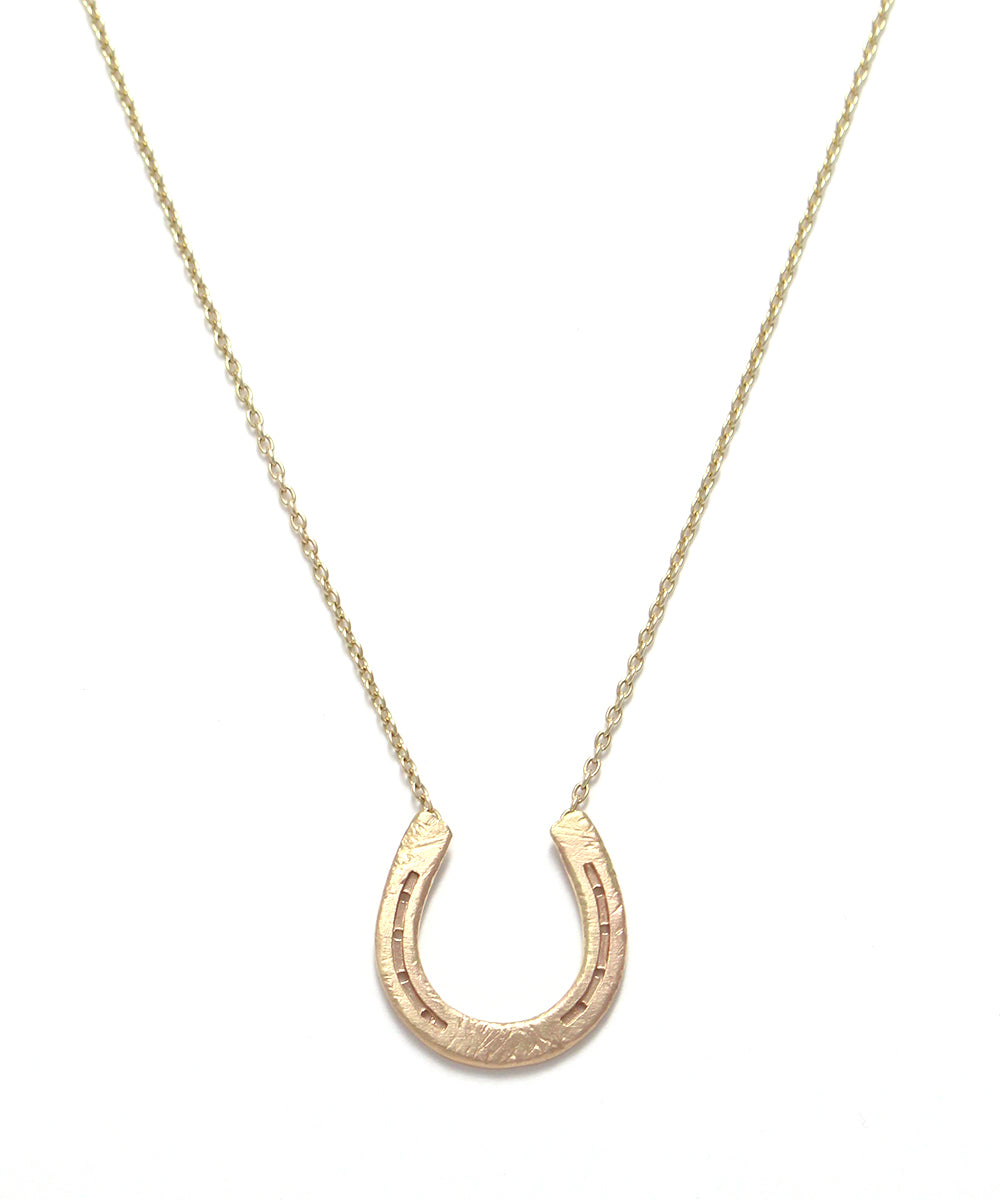k14 horse shoe necklace