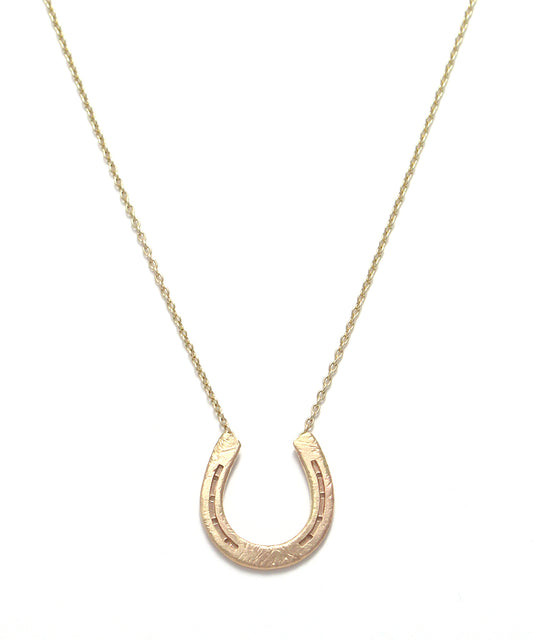 k14 horse shoe necklace