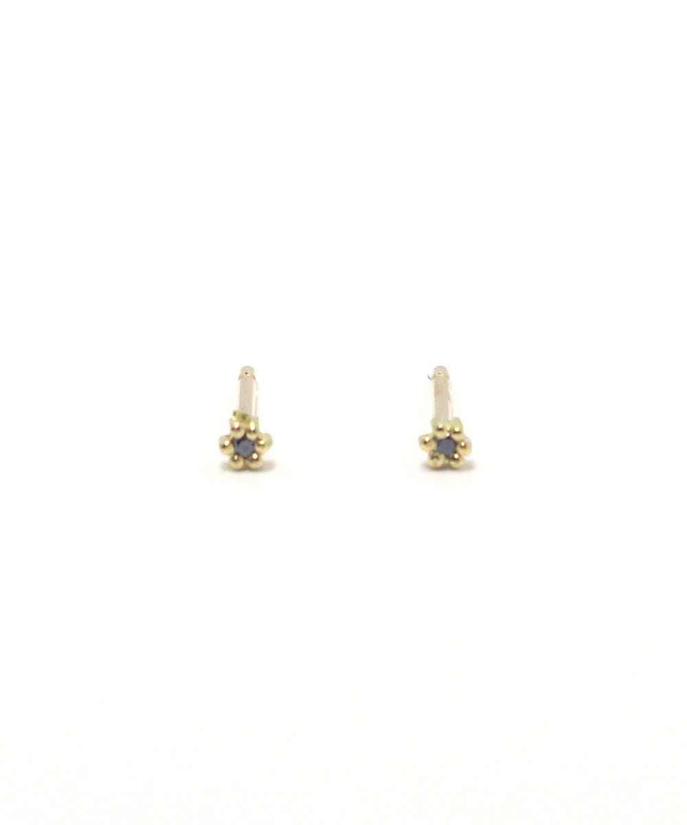 k18 black diamond snow flower pierce