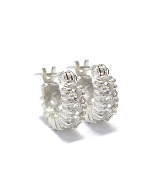 silver/white topaz pierce