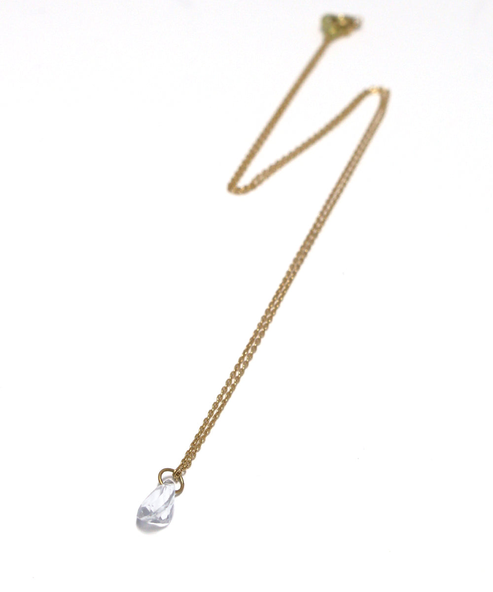k18 drop white topaz necklace
