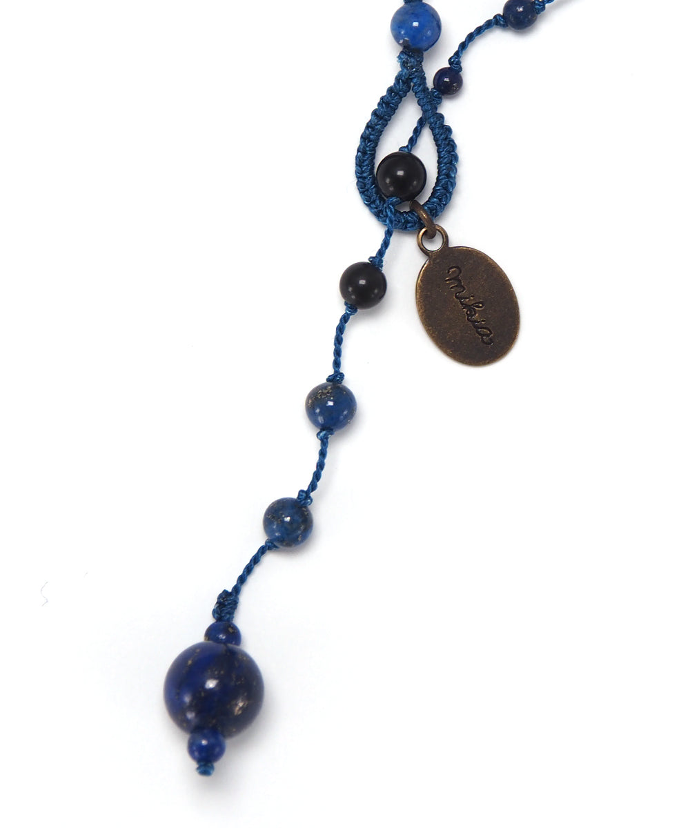 AIYANA lapis/rainbow obsidian long necklace