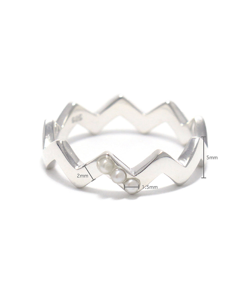 silver / freshwater pearl snake ring