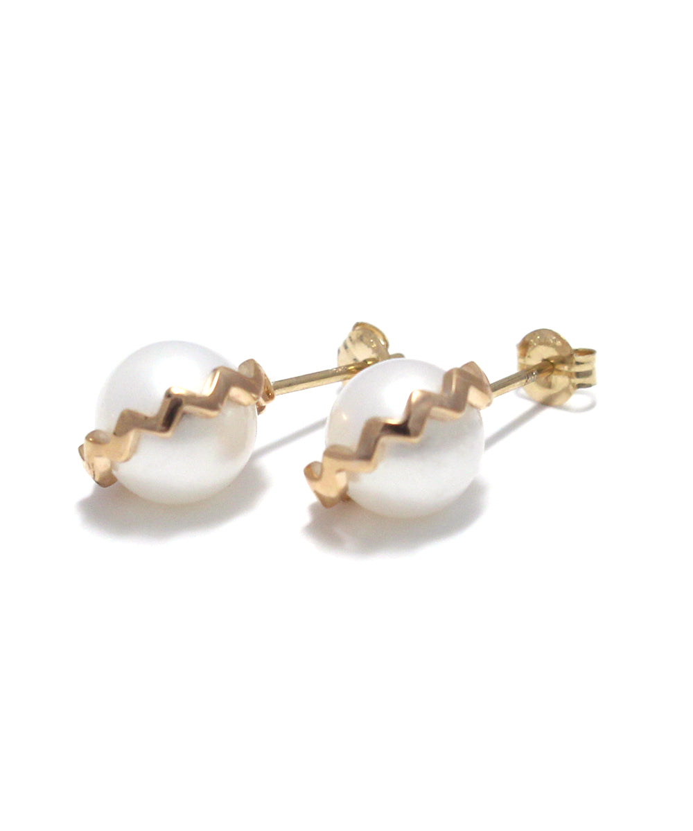 k10 gold / freshwater pearl pierce