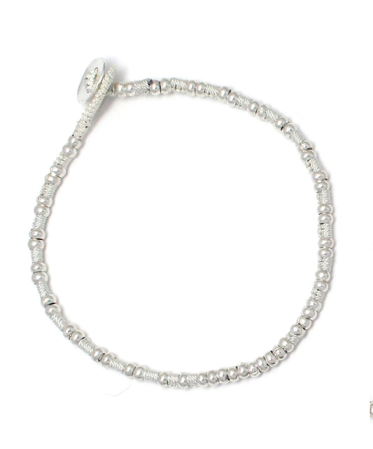 silver beads bracelet / howlite