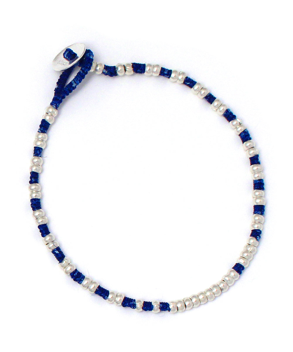 silver beads bracelet / indigo