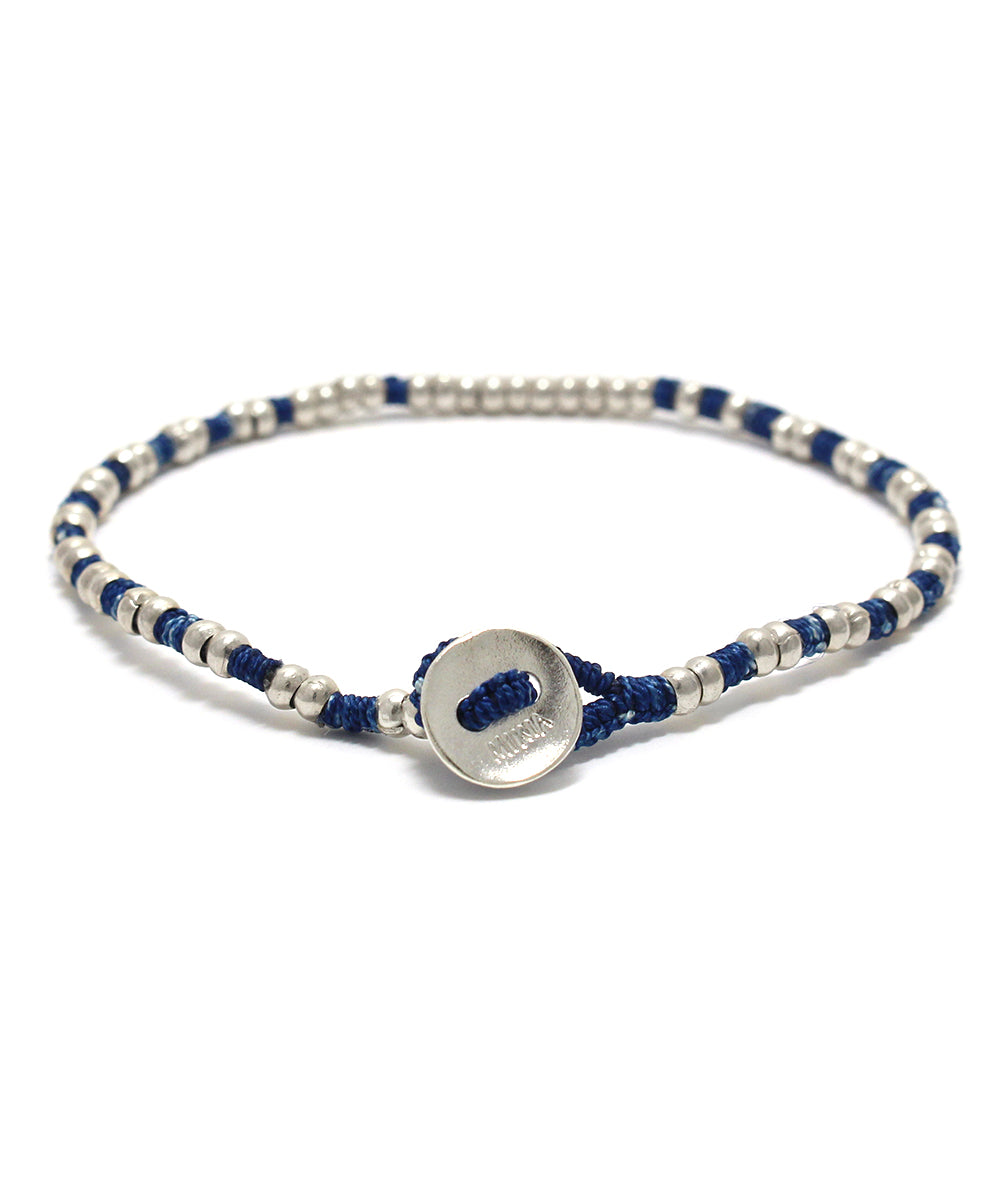 silver beads bracelet / indigo