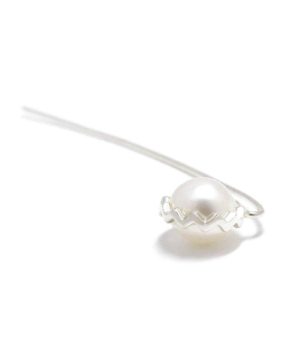 pearl snake earring / silver