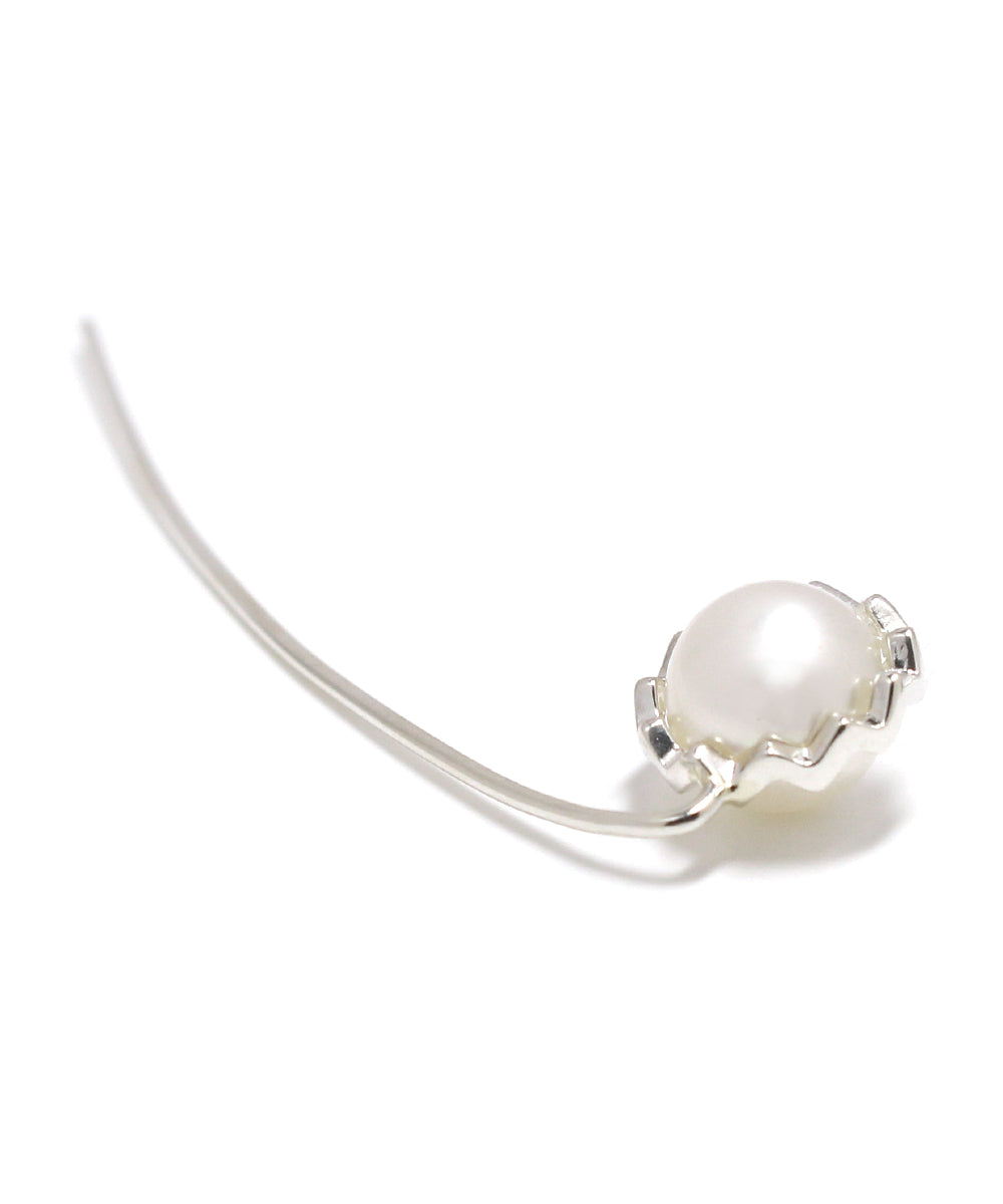 pearl snake earring / silver