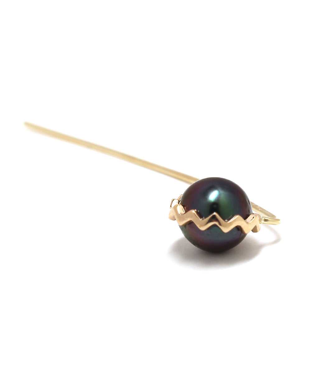 tahiti pearl snake earring / k10