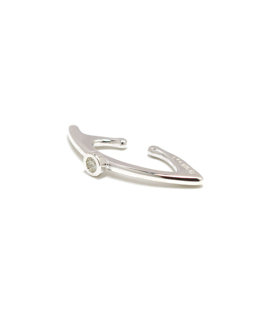 meteor ear cuff long / silver diamond