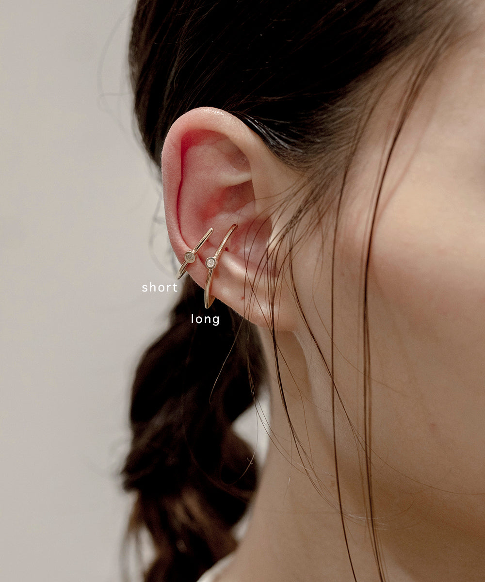 meteor ear cuff short / k10 diamond