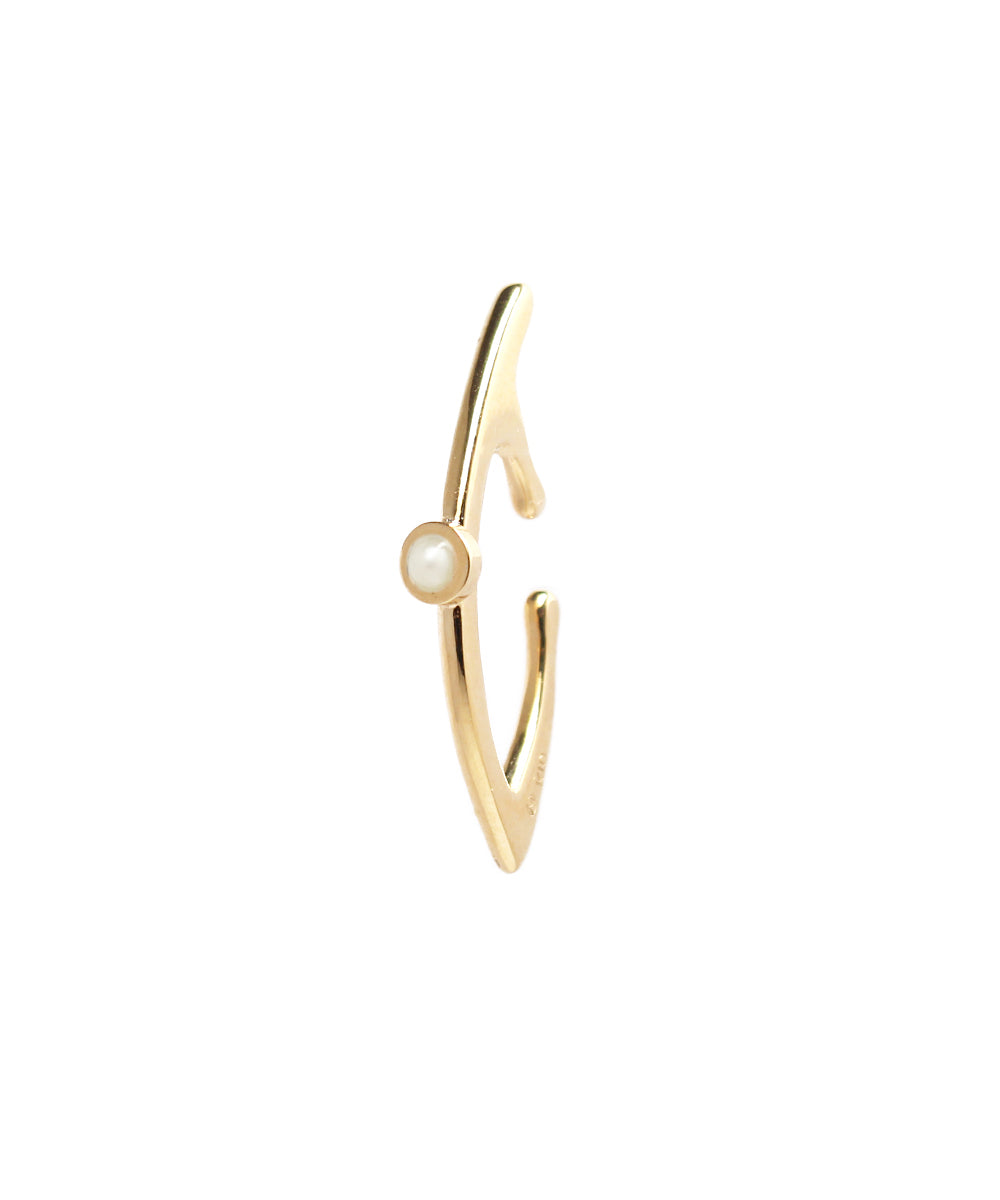 meteor ear cuff long / k10 pearl