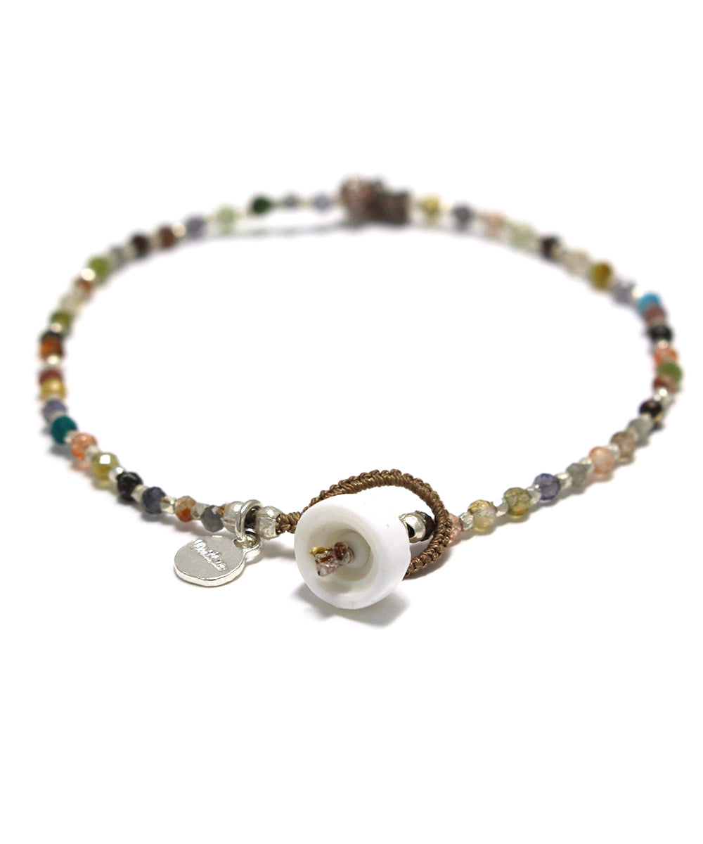 karen silver bracelet / red diamond × multi stone