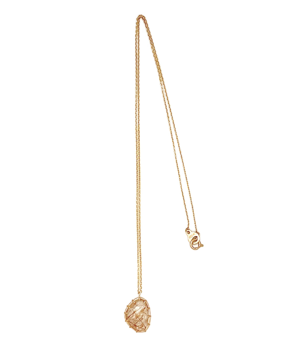 rose cut rutile quartz necklace