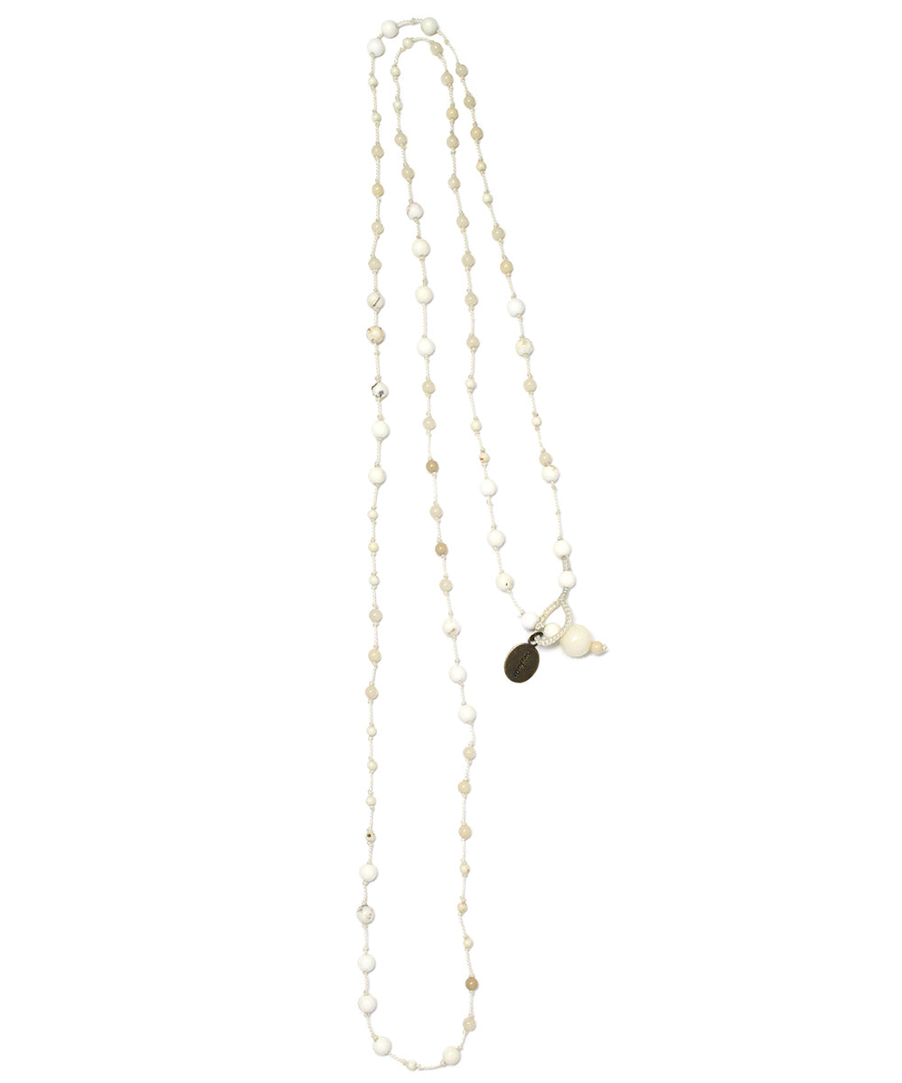 AIYANA long necklace / magnesite, riverstone