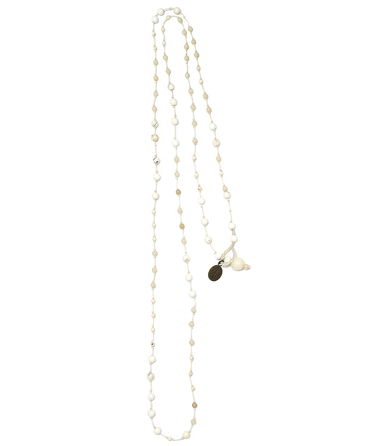 AIYANA long necklace / magnesite, riverstone