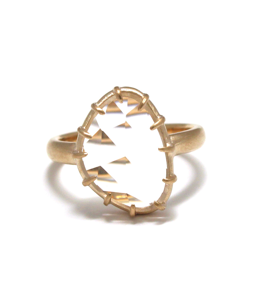 rose cut quartz ring